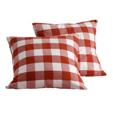 Azari Yarn-Dyed Gingham Washed Cotton European Pillowcases (Set of 2)